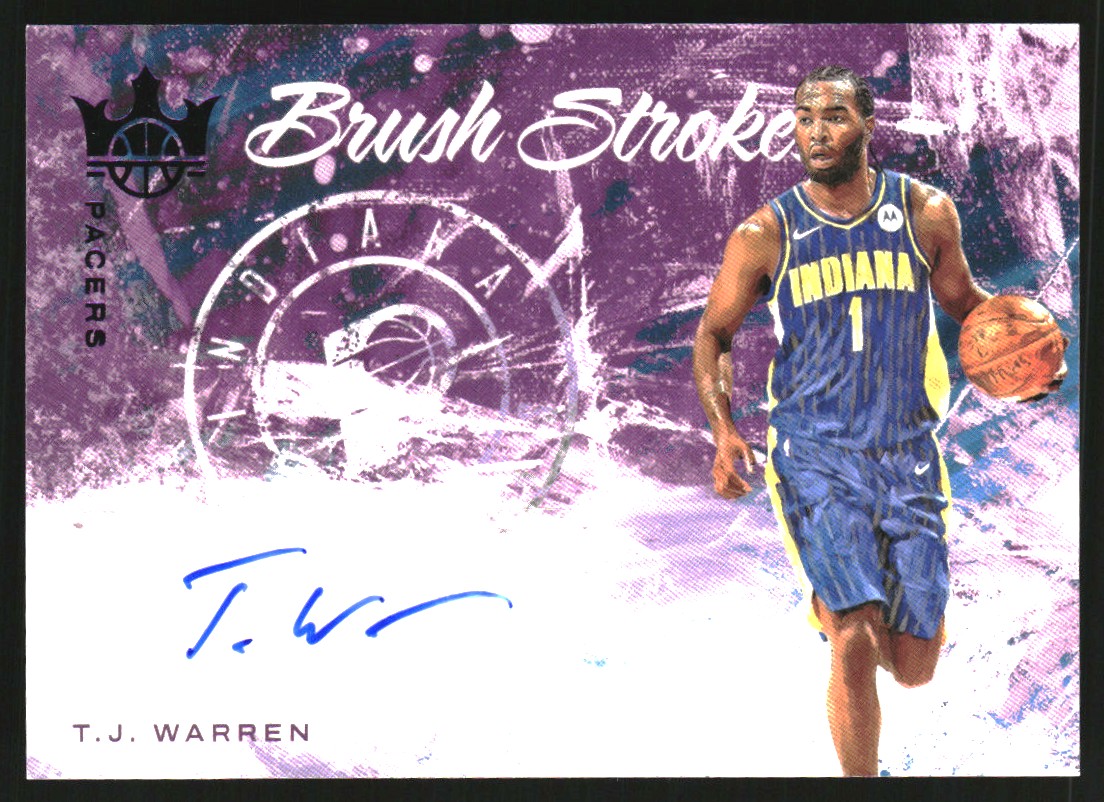 2021-22 Court Kings Brush Strokes Autographs Violet #22 T.J. Warren