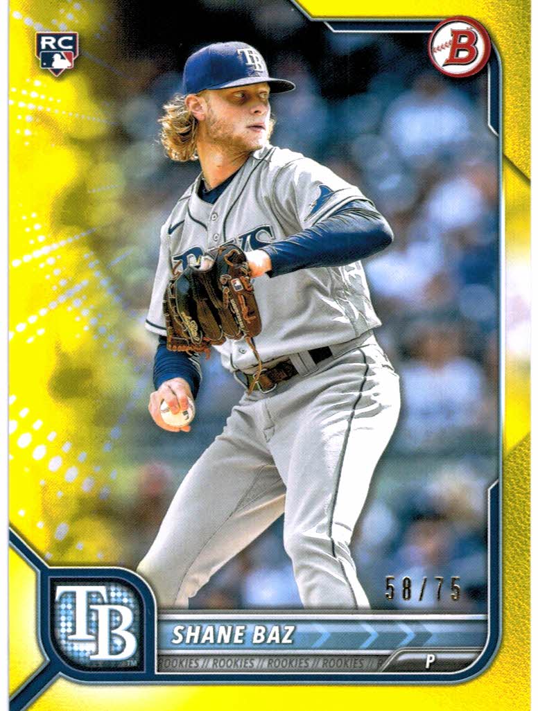 2022 Topps Chrome Platinum #231 Shane Baz RC - Tampa Bay Rays