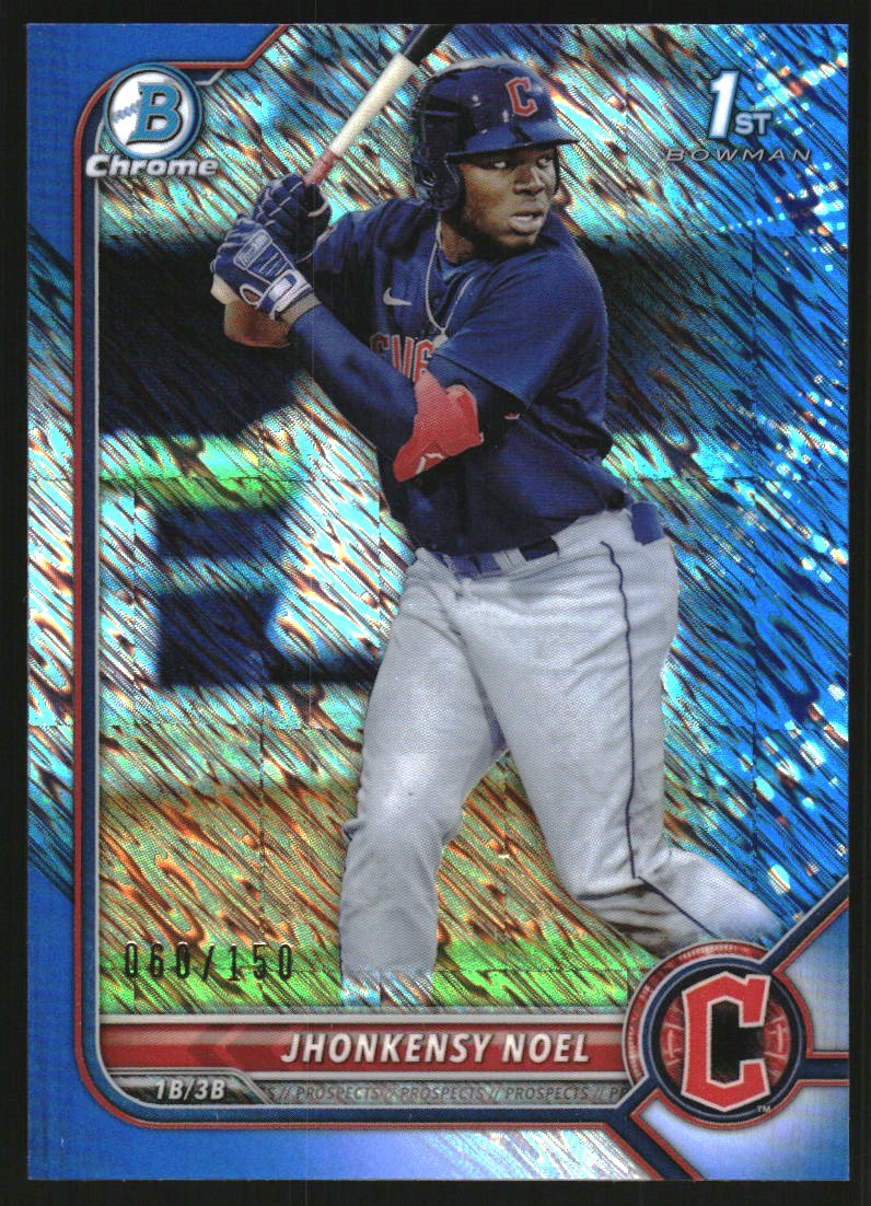 2022 Bowman Chrome Prospects Blue Shimmer Refractors #BCP2 Jhonkensy Noel