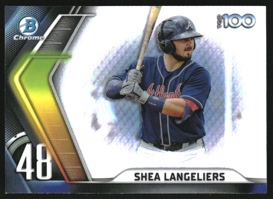 2022 Bowman Chrome Scouts Top 100 Aqua Refractors #BTP48 Shea Langeliers