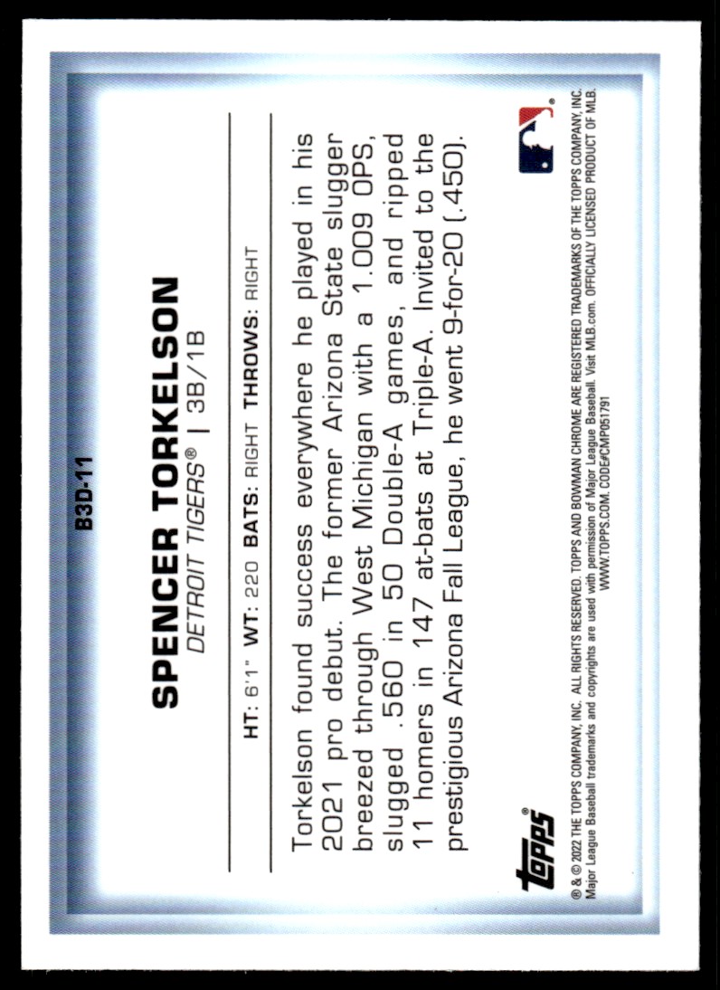 2022 Bowman Chrome Bowman in 3D #B3D11 Spencer Torkelson