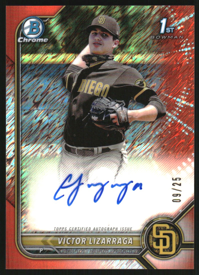 2022 Bowman Chrome Prospect Autographs Orange Shimmer Refractors #CPAVLA Victor Lizarraga