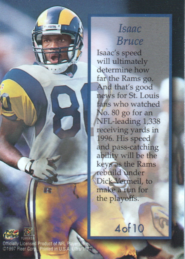 1997 Ultra Talent Show #4 Isaac Bruce back image