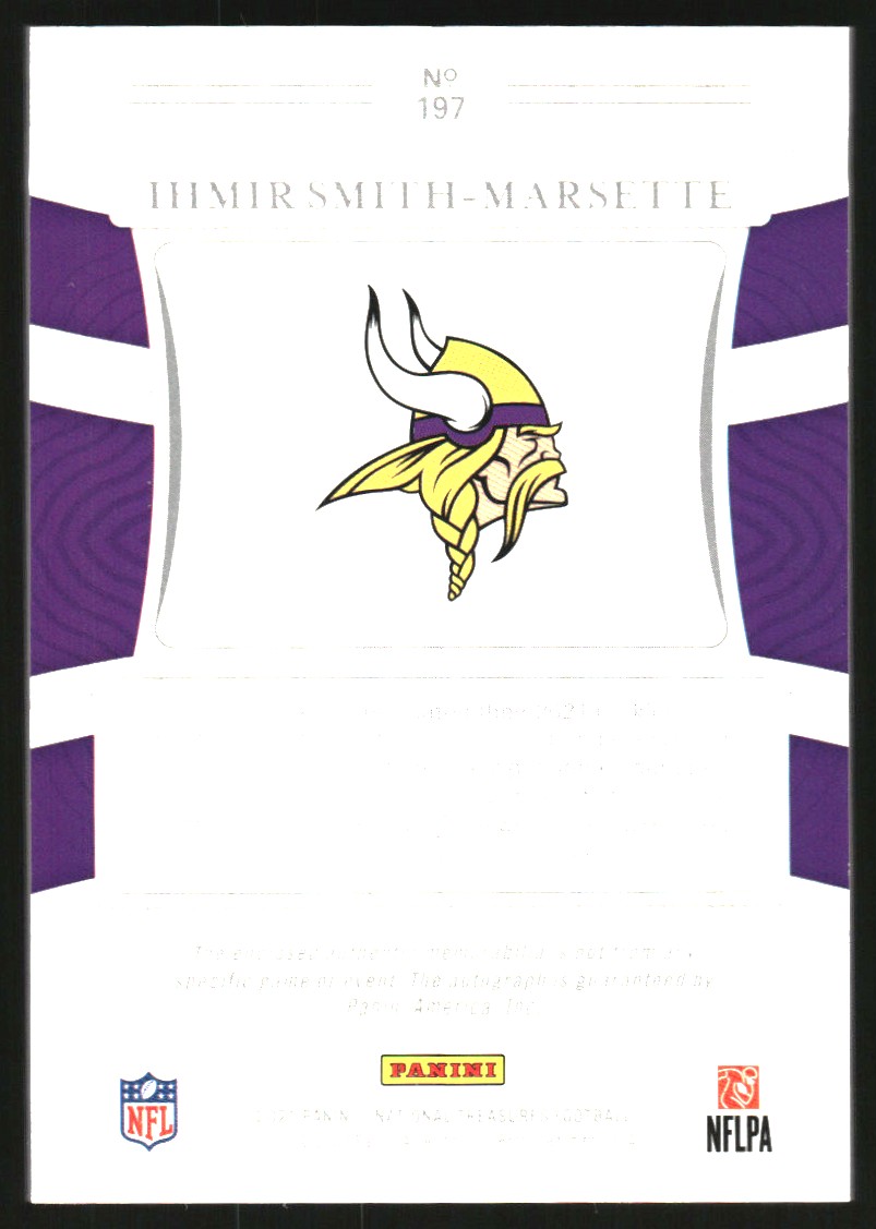 2021 Panini National Treasures #197 Ihmir Smith-Marsette JSY AU RC