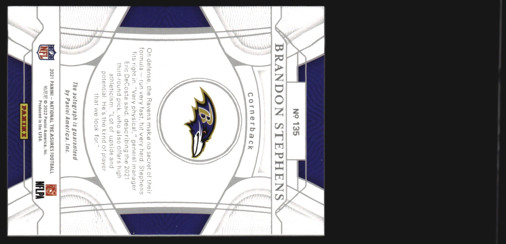 2021 Panini National Treasures Gold #135 Brandon Stephens AU/25