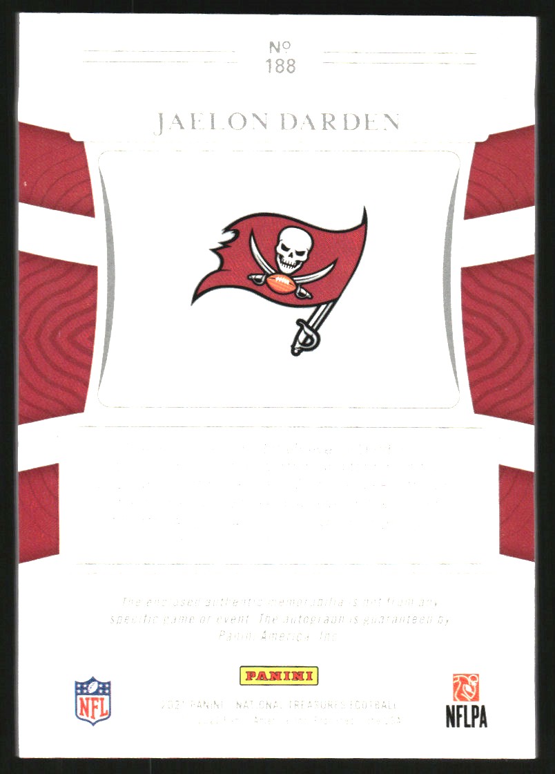 2021 Panini National Treasures Purple #188 Jaelon Darden JSY AU