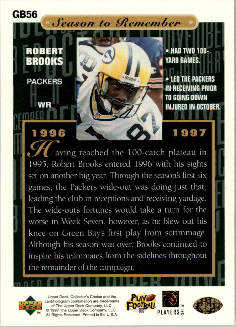1997 Packers Collector's Choice ShopKo #GB56 Robert Brooks SR back image
