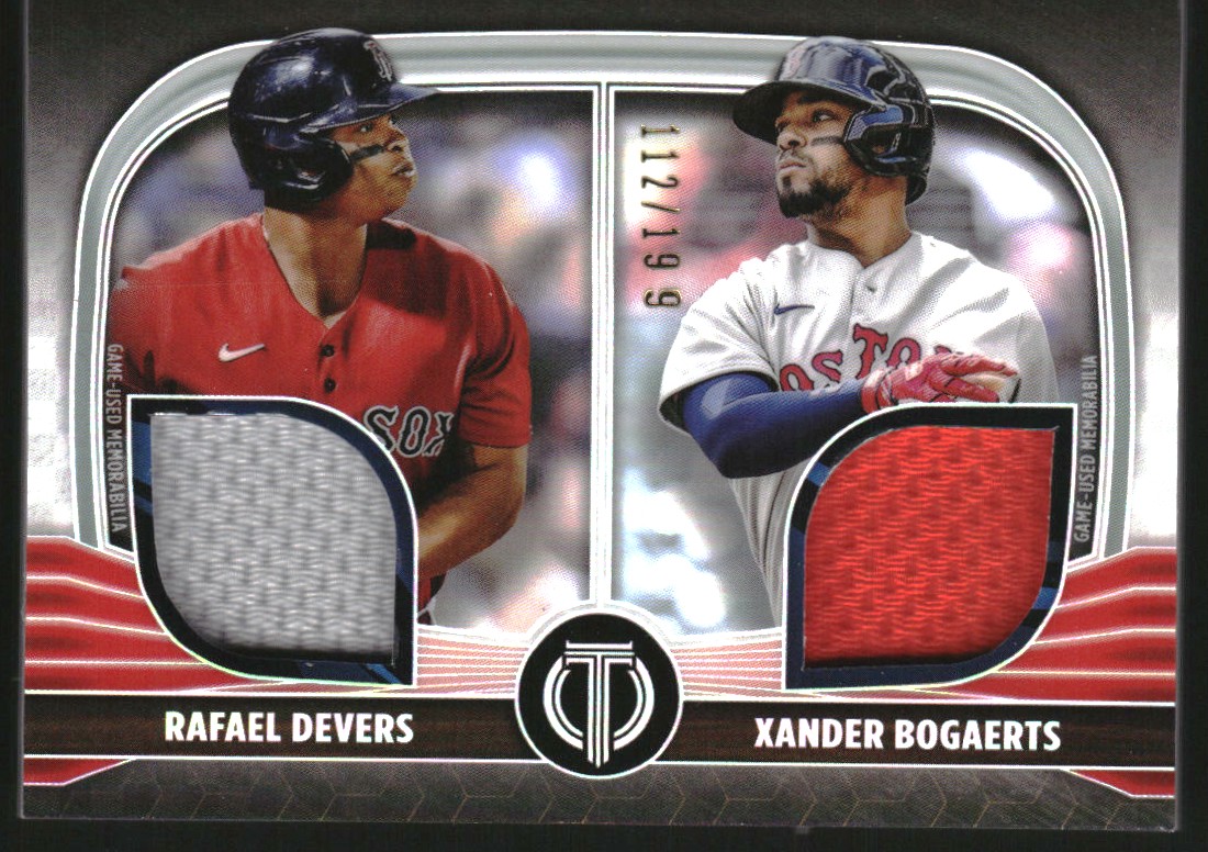 2022 Topps Tribute Dual Player Relics #DR2DB Rafael Devers/Xander Bogaerts