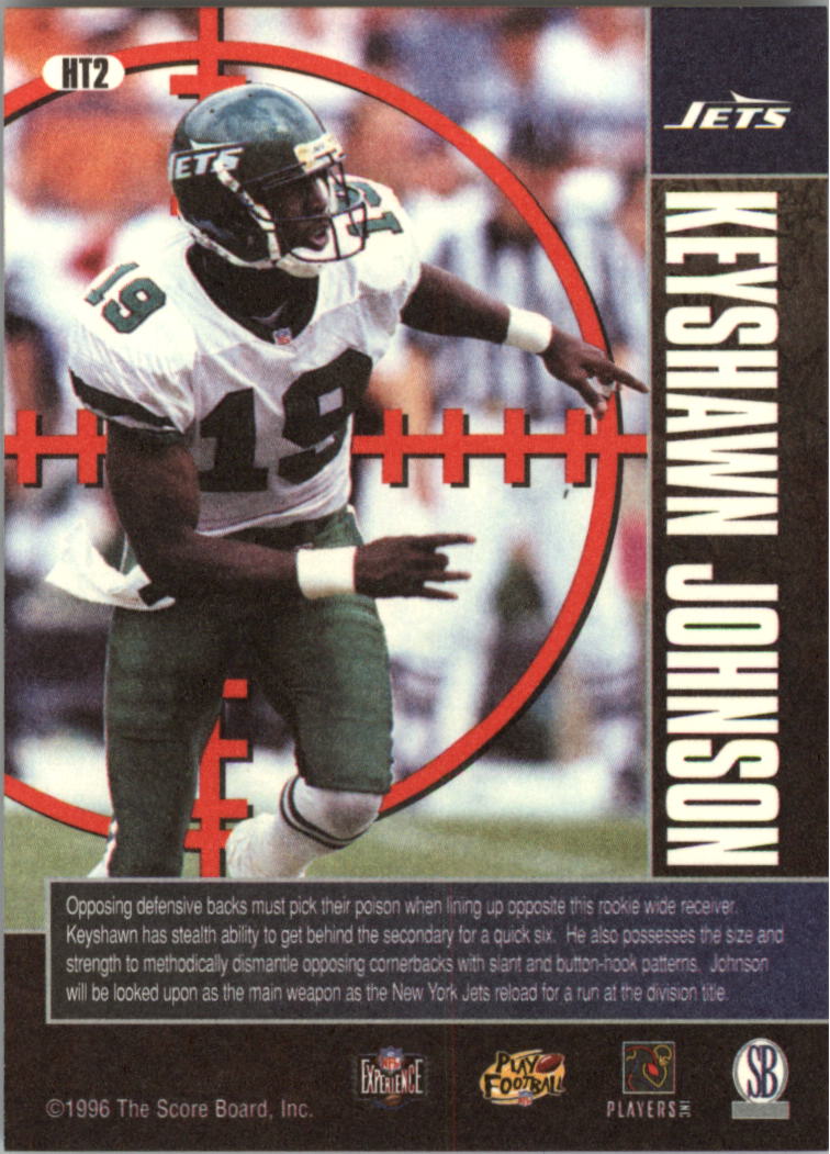 1997 Score Board NFL Experience Hard Target #4 Keyshawn Johnson back image
