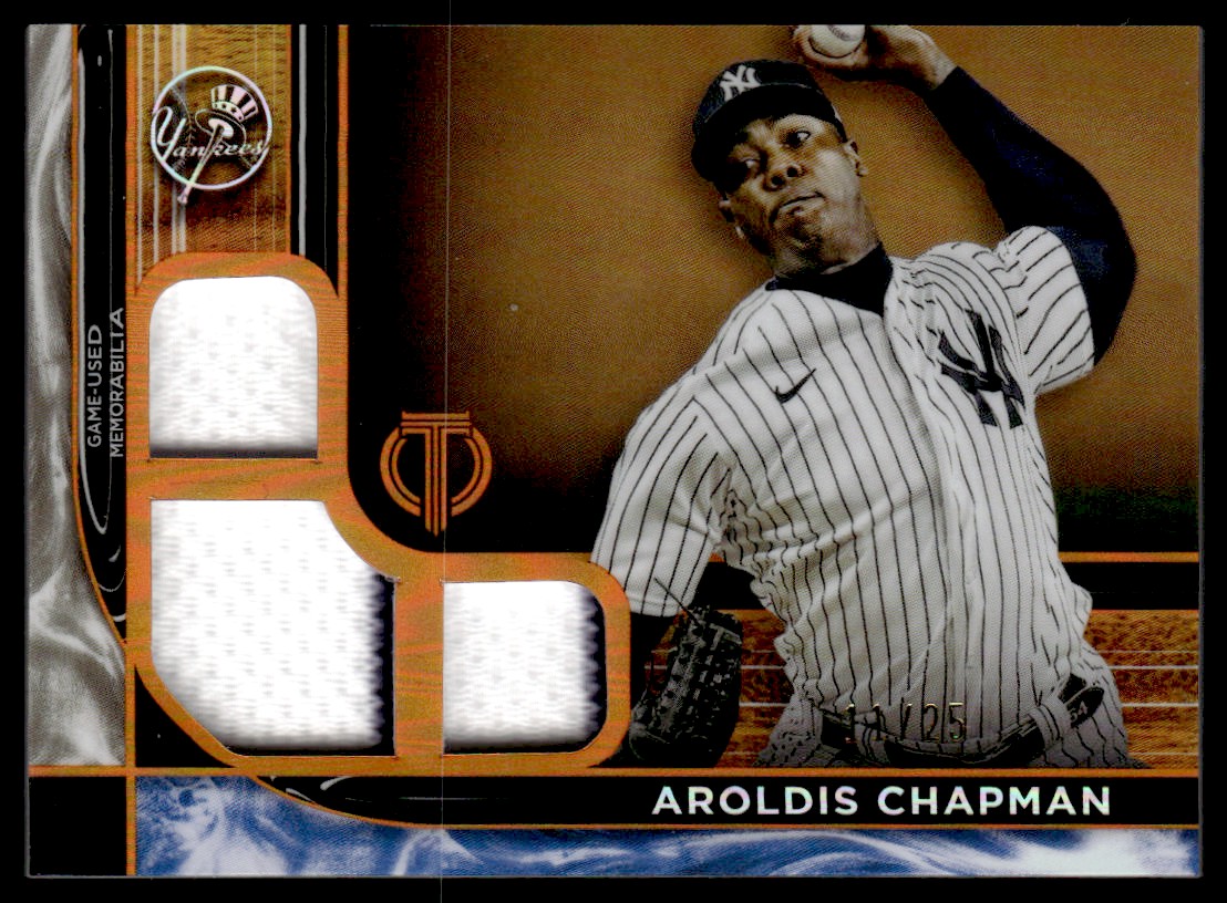 2022 Topps Tribute Triple Relics Orange #TTRAC Aroldis Chapman