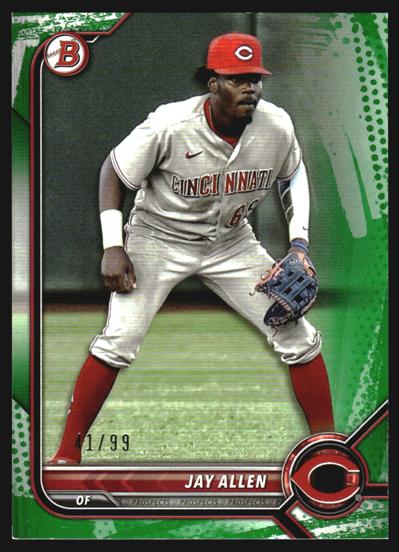 2022 Bowman Prospects Green Pattern #BP114 Jay Allen