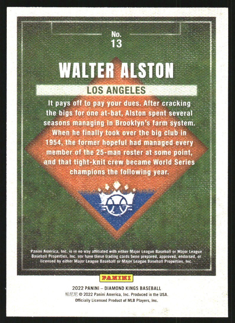 2022 Diamond Kings Artist Proof Blue #13 Walter Alston