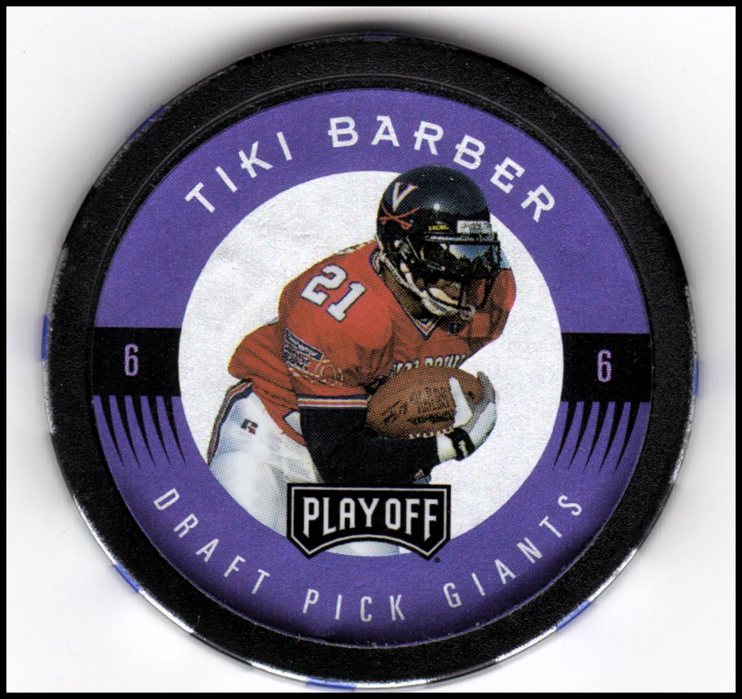 Tiki Barber autographed football card (New York Giants) 2000
