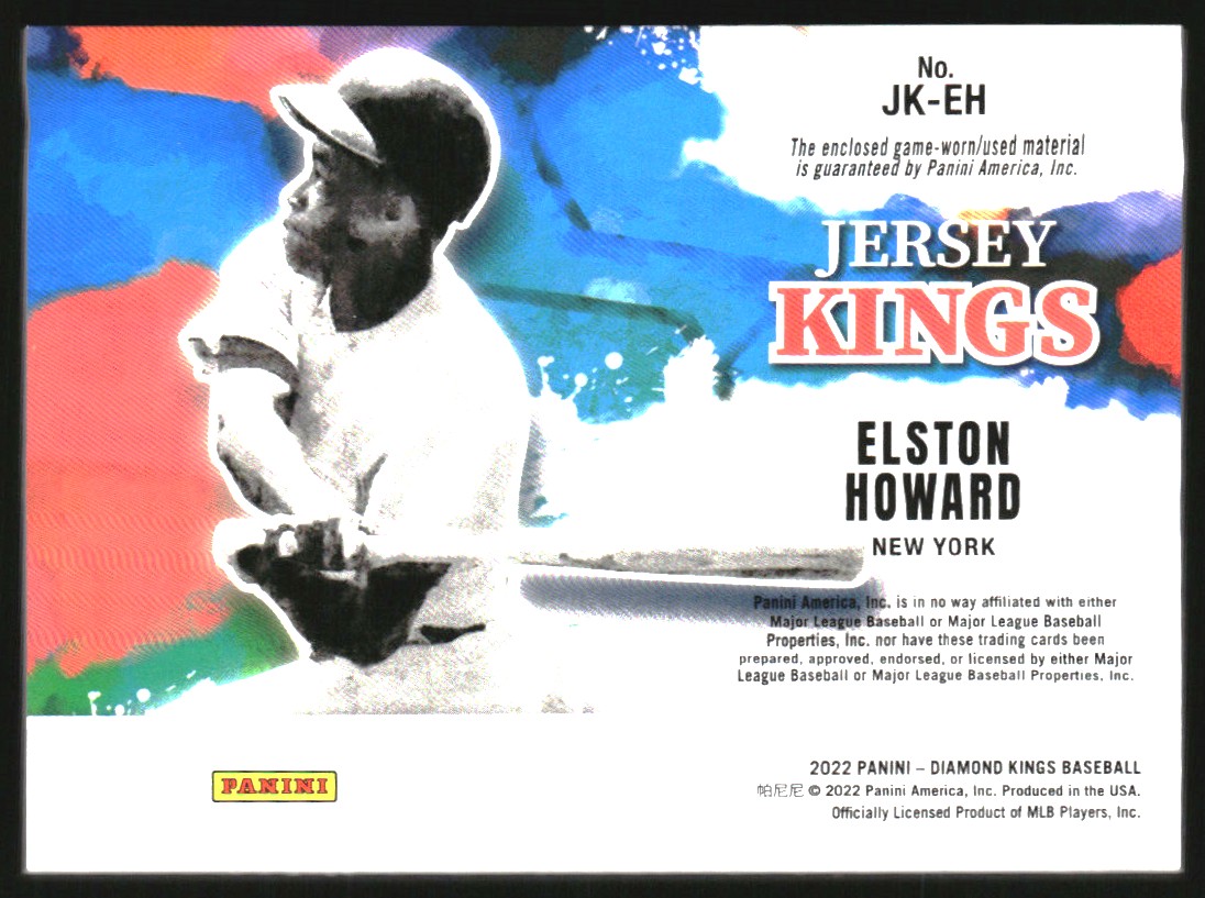 2022 Diamond Kings Jersey Kings Holo Blue #17 Elston Howard/25 back image