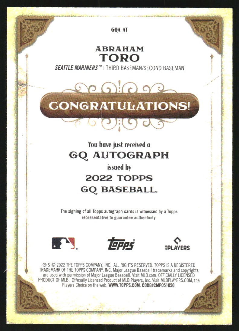 2022 Topps Gypsy Queen Autographs #GQAAT Abraham Toro