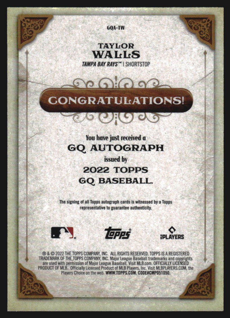 2022 Topps Gypsy Queen Autographs #GQATW Taylor Walls