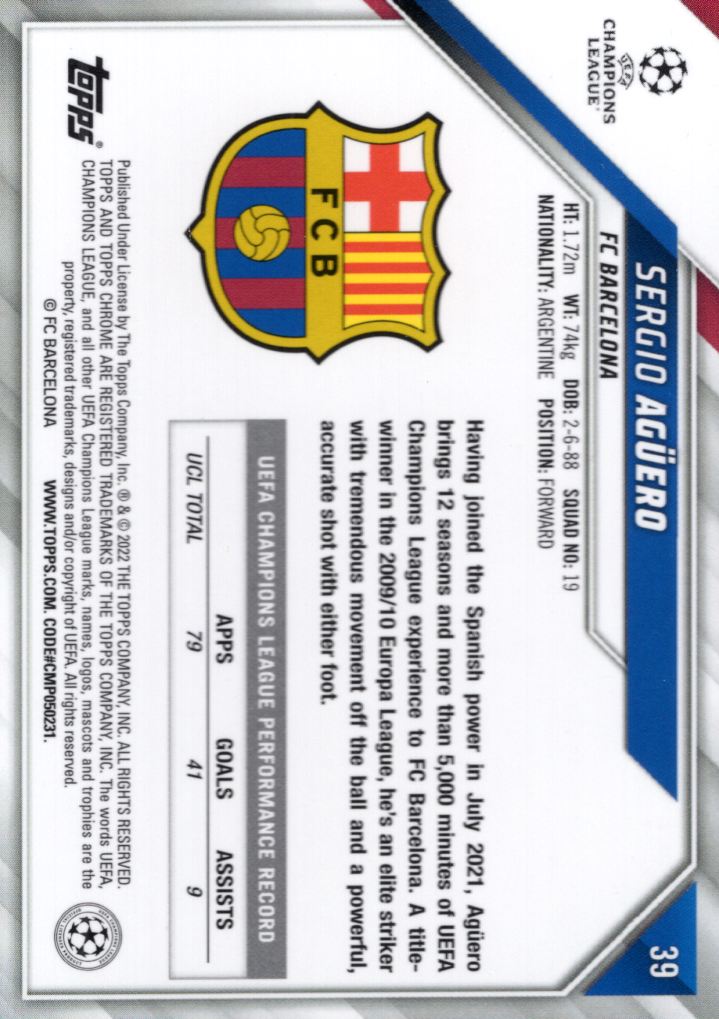 2021-22 Topps Chrome UEFA Champions League Soccer Card Pick (Base)