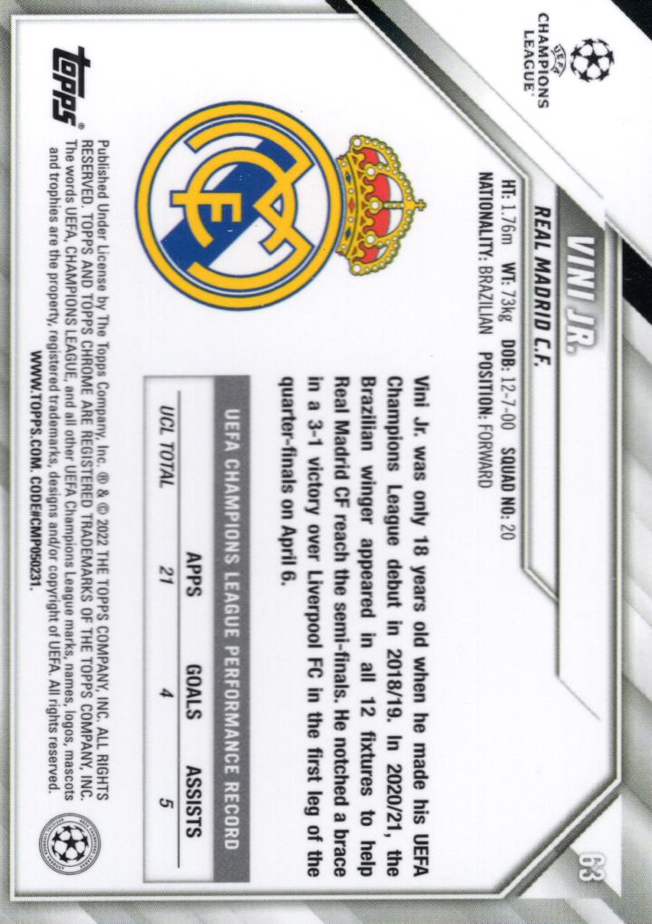 2021-22 Topps Chrome UEFA Champions League Soccer Card Pick (Base)