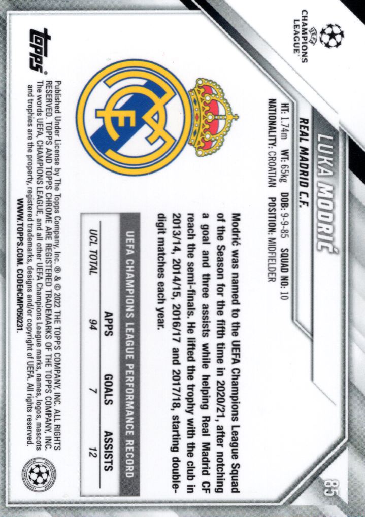 2021-22 Topps Chrome UEFA Champions League Soccer Card Pick (Base)