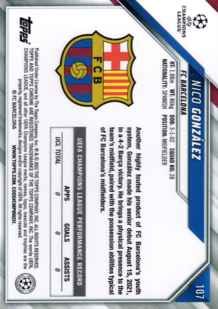 2021-22 Topps Chrome UEFA Champions League Soccer Card Pick (Base)