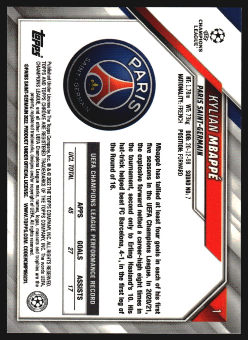 2021-22 Topps Chrome UEFA Champions League Black and White RayWave ...