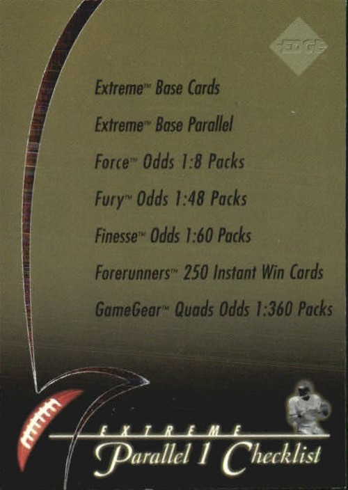 1997 Collector's Edge Extreme Foil #P53 Checklist Card