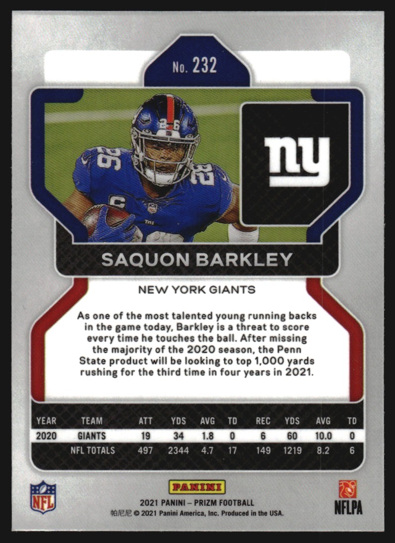 2021 Panini Prizm #232 Saquon Barkley