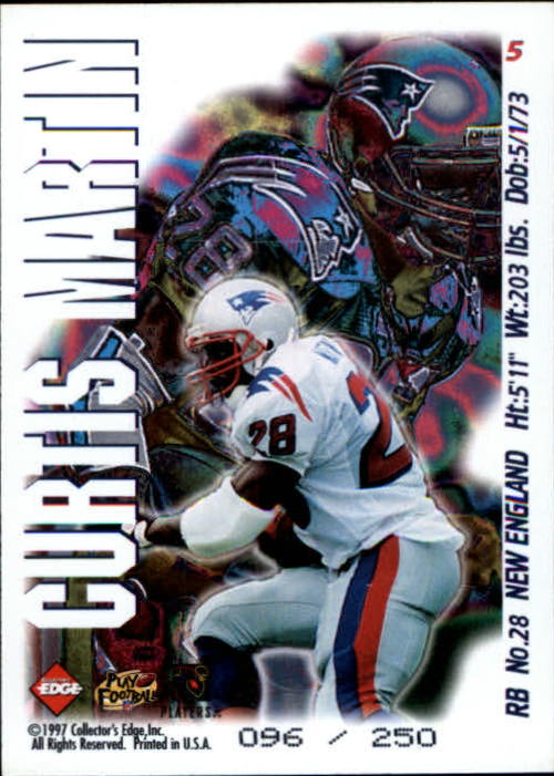 1997 Collector's Edge Masters Night Games Prisms #5 Curtis Martin back image