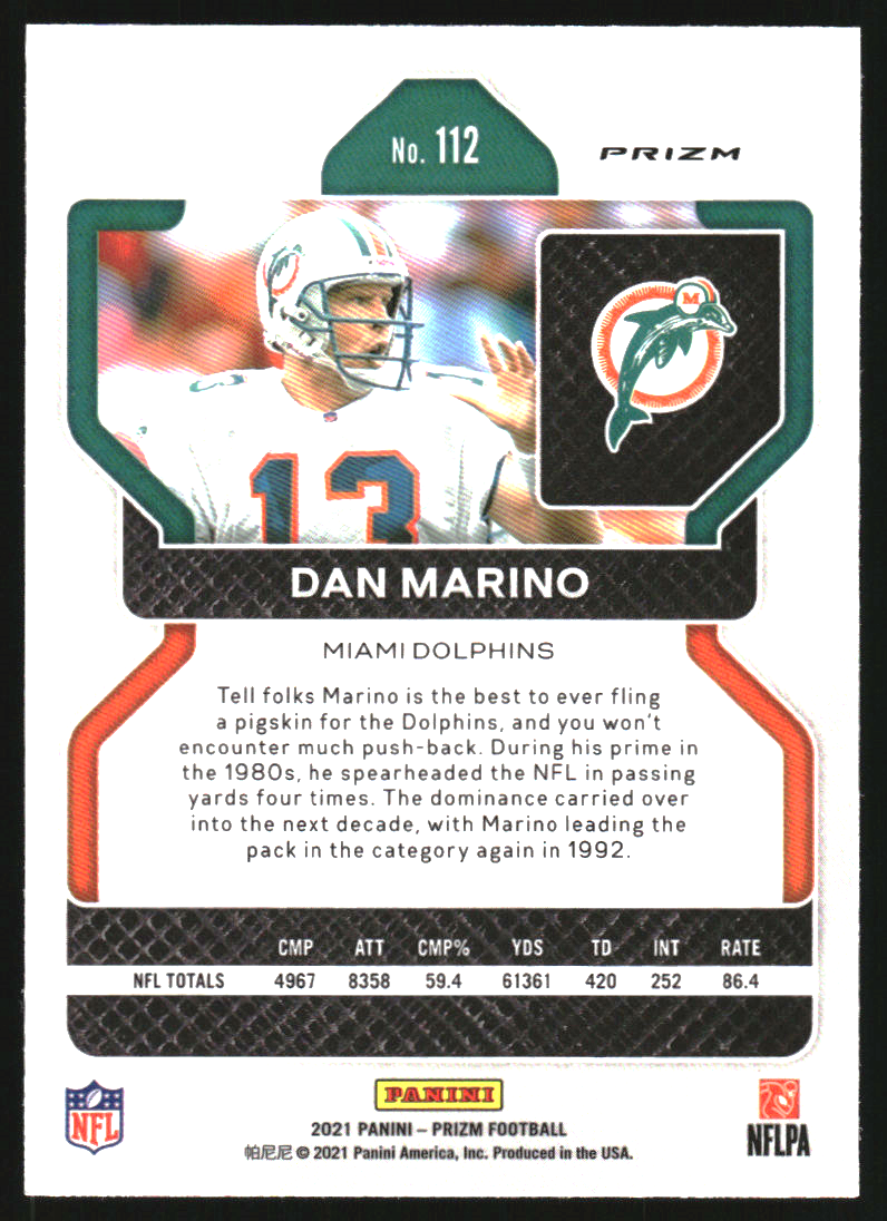 2021 Panini Prizm Prizms Green #112 Dan Marino