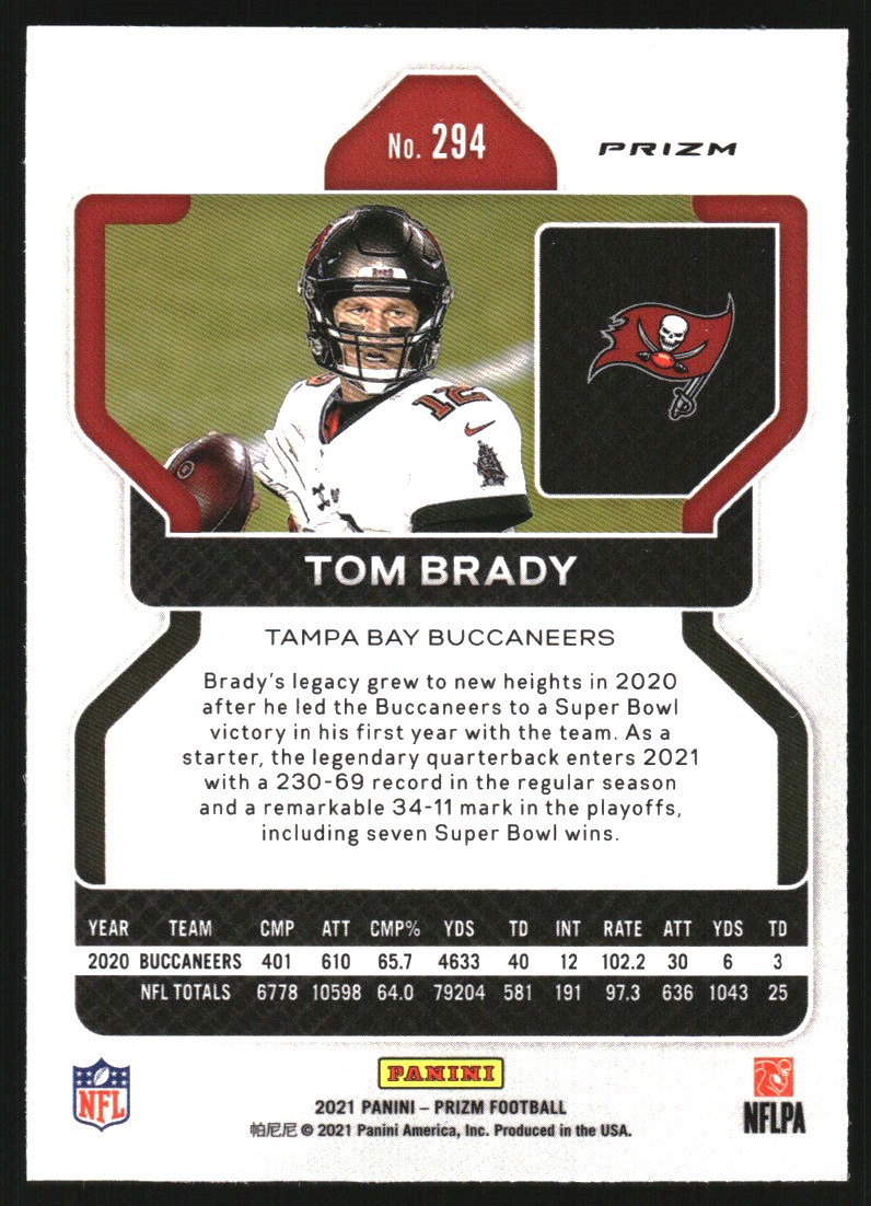 2021 Panini Prizm Prizms Green #294 Tom Brady