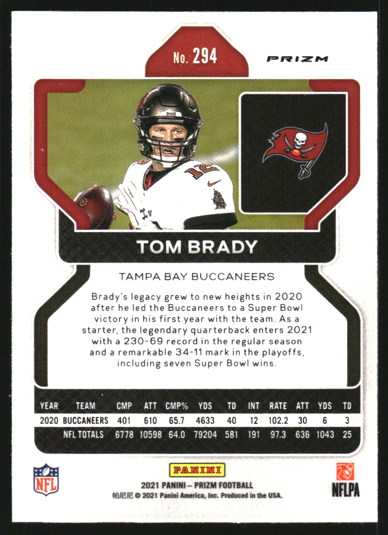 2021 Panini Prizm Prizms Light Blue #294 Tom Brady