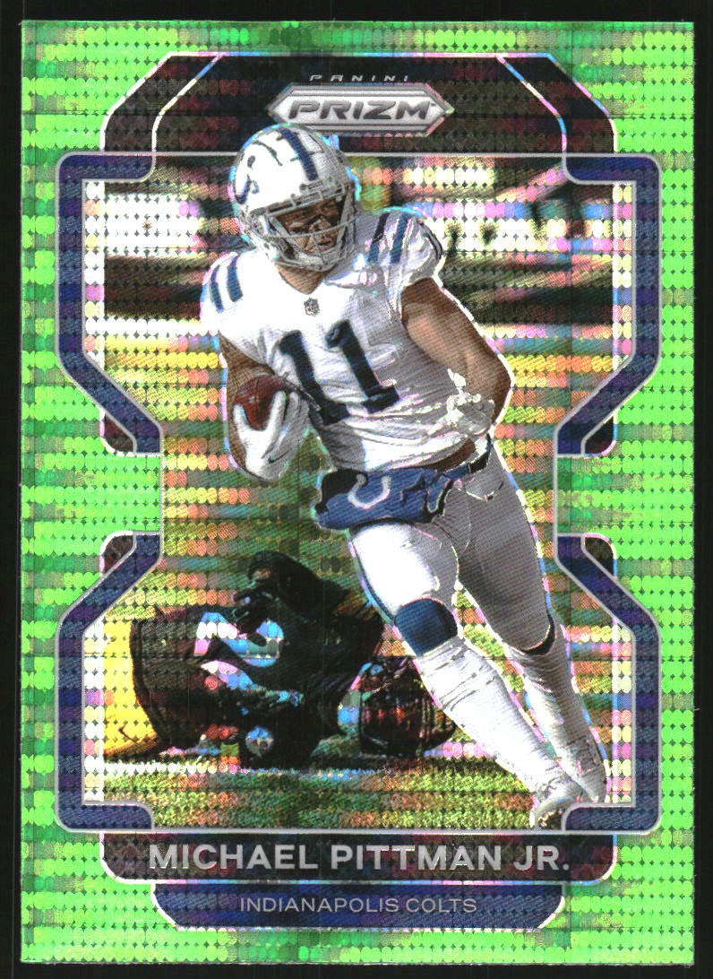 2021 Panini Prizm Prizms Neon Green Pulsar #22 Michael Pittman Jr.