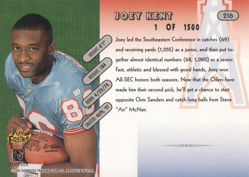 1997 Donruss Press Proofs Silver #216 Joey Kent back image