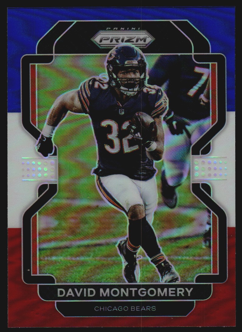 2021 Panini Prizm Prizms Red White and Blue #160 David Montgomery
