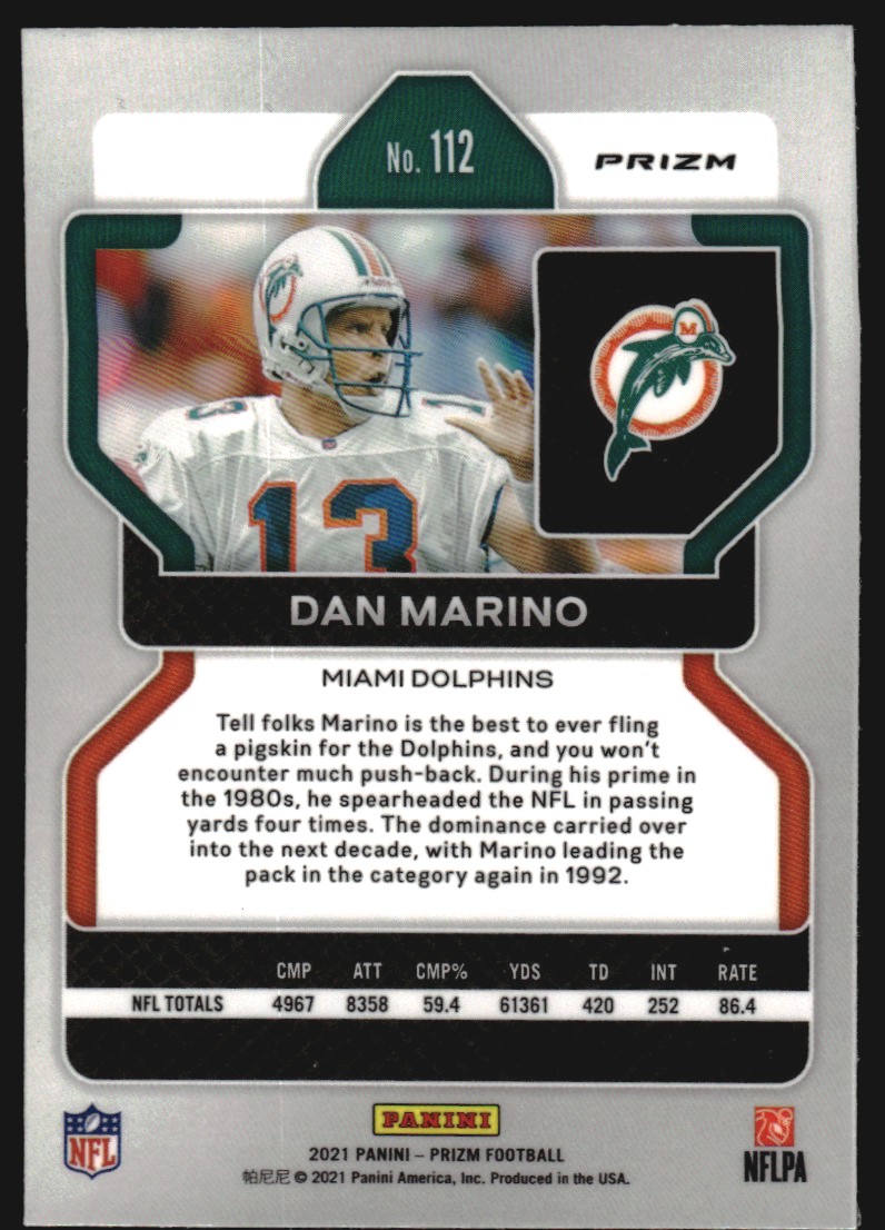 2021 Panini Prizm Prizms Silver #112 Dan Marino