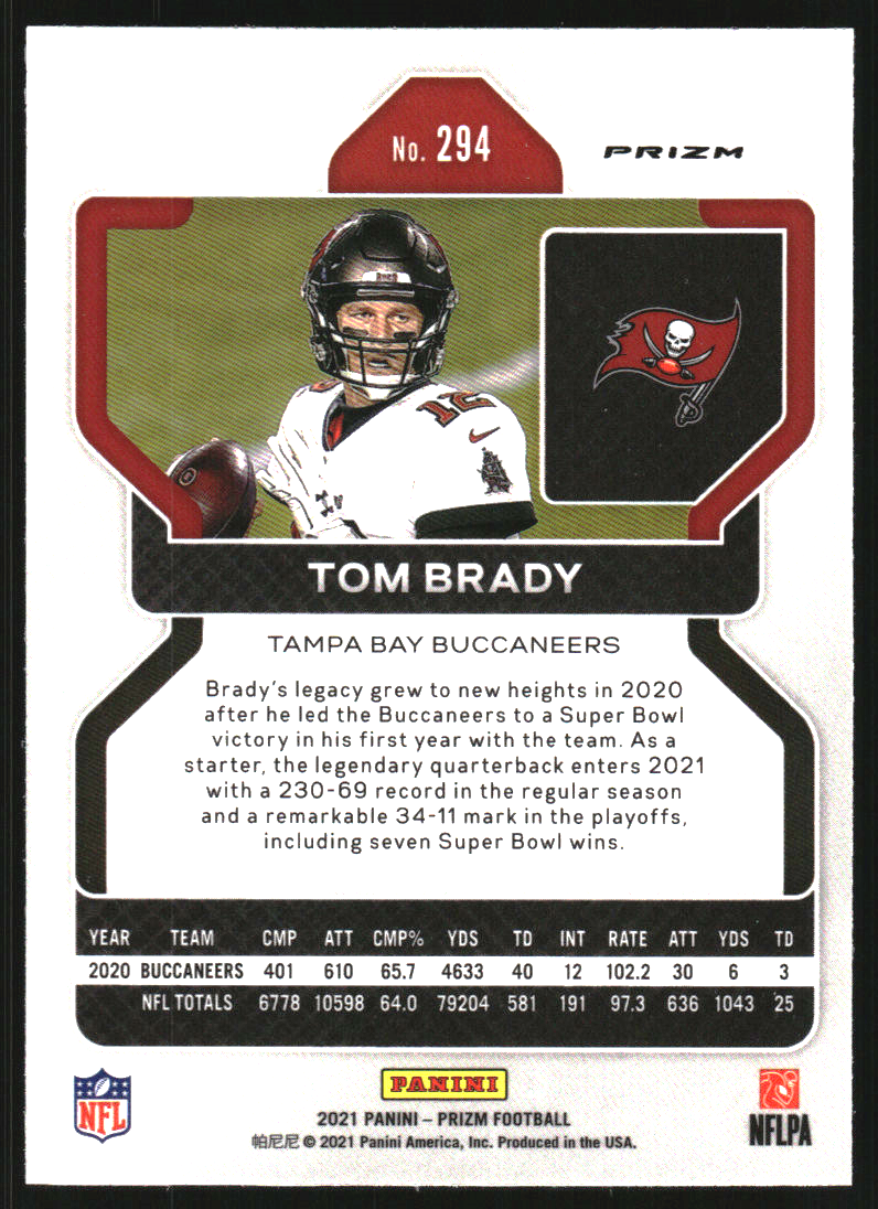 2021 Panini Prizm Prizms Silver #294 Tom Brady