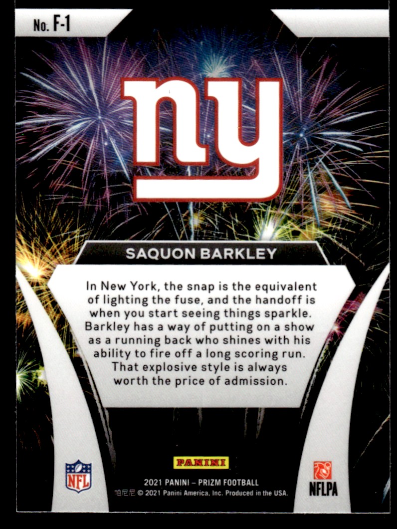 2021 Panini Prizm Fireworks #1 Saquon Barkley