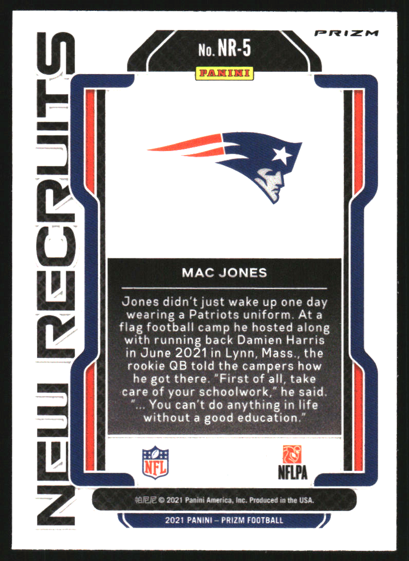 2021 Panini Prizm New Recruits Prizms No Huddle #5 Mac Jones