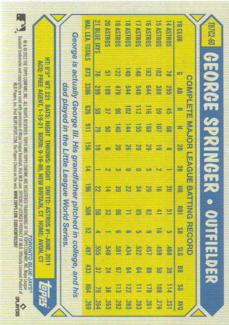 2022 Topps Baseball '87 Topps Silver Pack Chrome Series 2 Insert: Pick from List - Picture 64 of 98