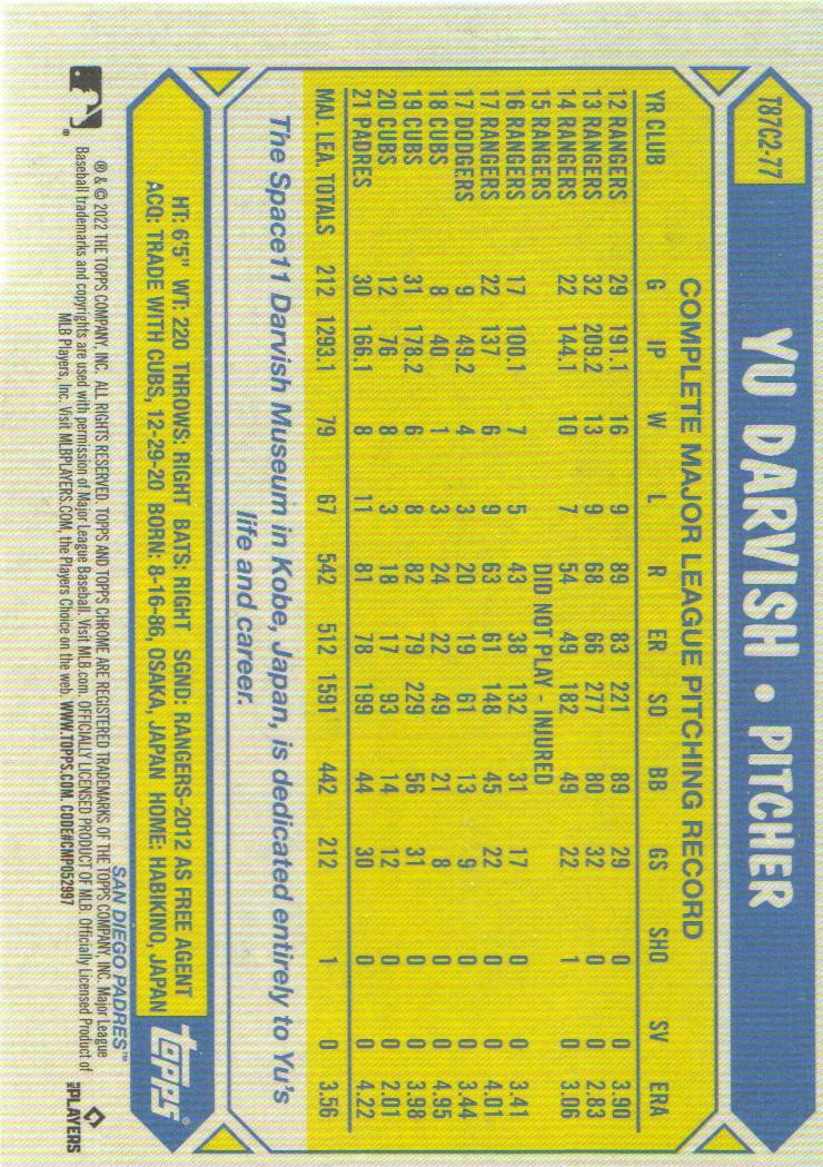 2022 Topps Baseball '87 Topps Silver Pack Chrome Series 2 Insert: Pick from List - Picture 82 of 98