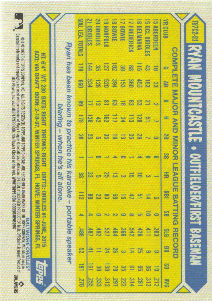 2022 Topps Baseball '87 Topps Silver Pack Chrome Series 2 Insert: Pick from List - Picture 92 of 98