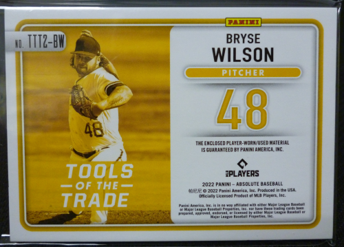2022 Absolute Tools of the Trade 2 Swatch #26 Bryse Wilson/199 back image