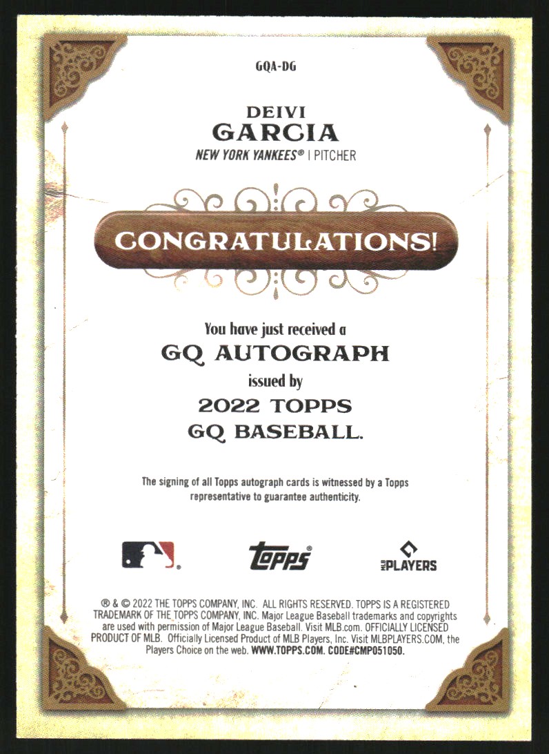2022 Topps Gypsy Queen Autographs Missing Nameplate #GQADG Deivi Garcia
