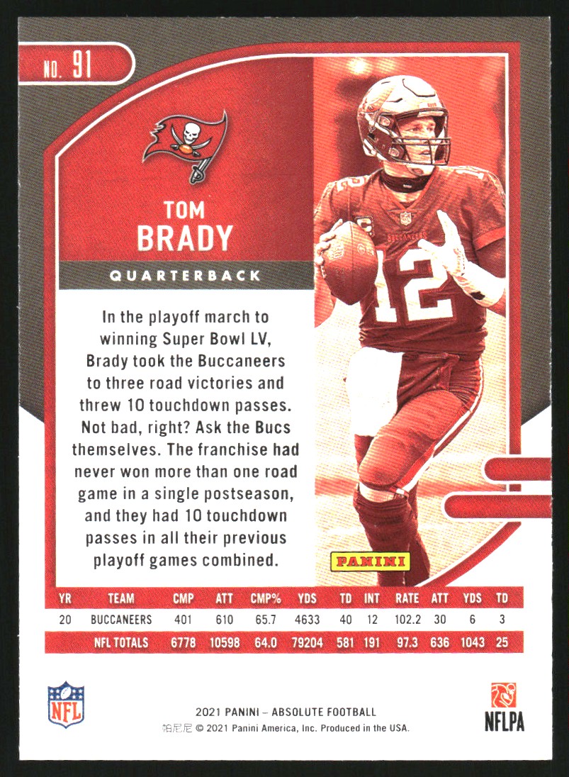 2021 Absolute Retail #91 Tom Brady