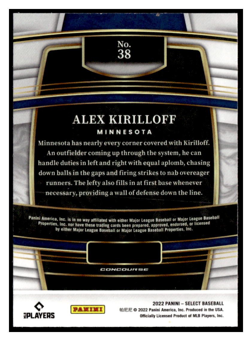 2022 Select Blue #38 Alex Kirilloff back image