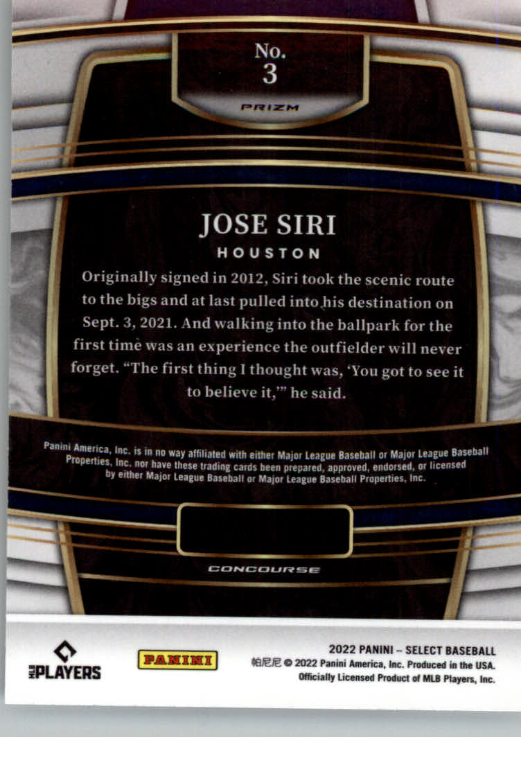 2022 Select Scope #3 Jose Siri back image