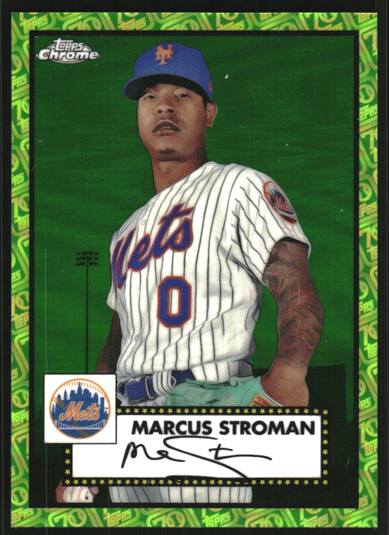 2021 Topps Chrome Platinum Anniversary Green and Yellow 70th Anniversary Refractors #160 Marcus Stroman