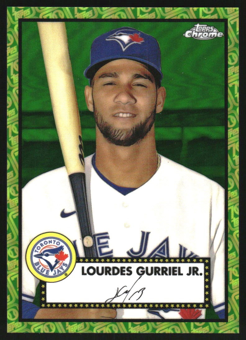 2021 Topps Chrome Platinum Anniversary Green and Yellow 70th Anniversary Refractors #400 Lourdes Gurriel Jr.