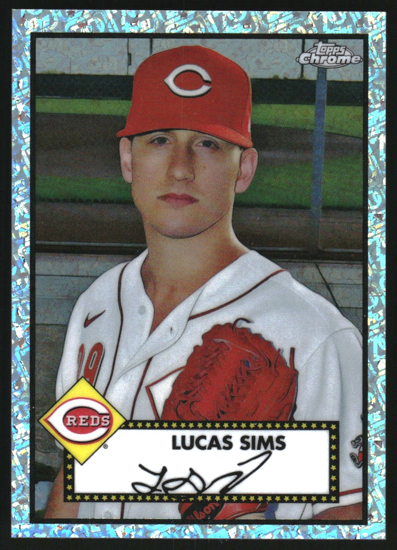 2021 Topps Chrome Platinum Anniversary Platinum Mini Diamond 70th Anniversary Refractors #382 Lucas Sims