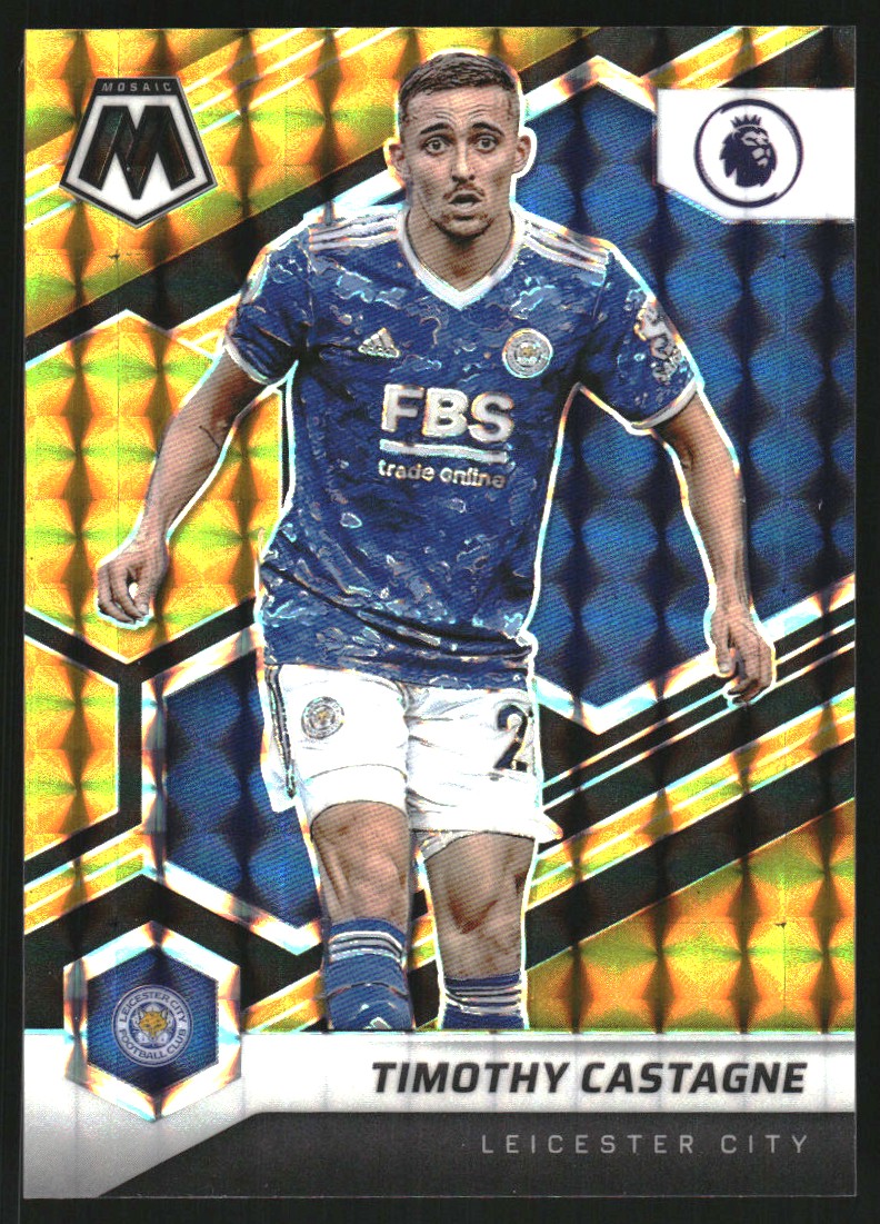 2021-22 Panini Mosaic English Premier League Mosaic Choice Black Gold #28 Timothy Castagne